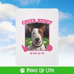 Bull Terrier Football Cheer Buddy Cheerleading Dog Fleece Sherpa Blanket - Perfect for Snuggling and Cozy Napping | Paws Up Life, LLC