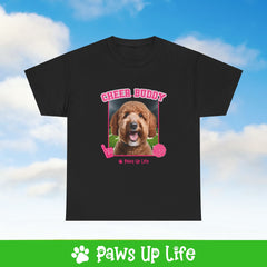 Groodle Football Cheer Buddy Cheerleading Dog Tee, Shirt, Unisex Pet Lover Gift, Dog Mom Dad Tshirt, Animal Rescue Advocate, Cute Puppy Graphic Top Classic Collar | Paws Up Life, LLC