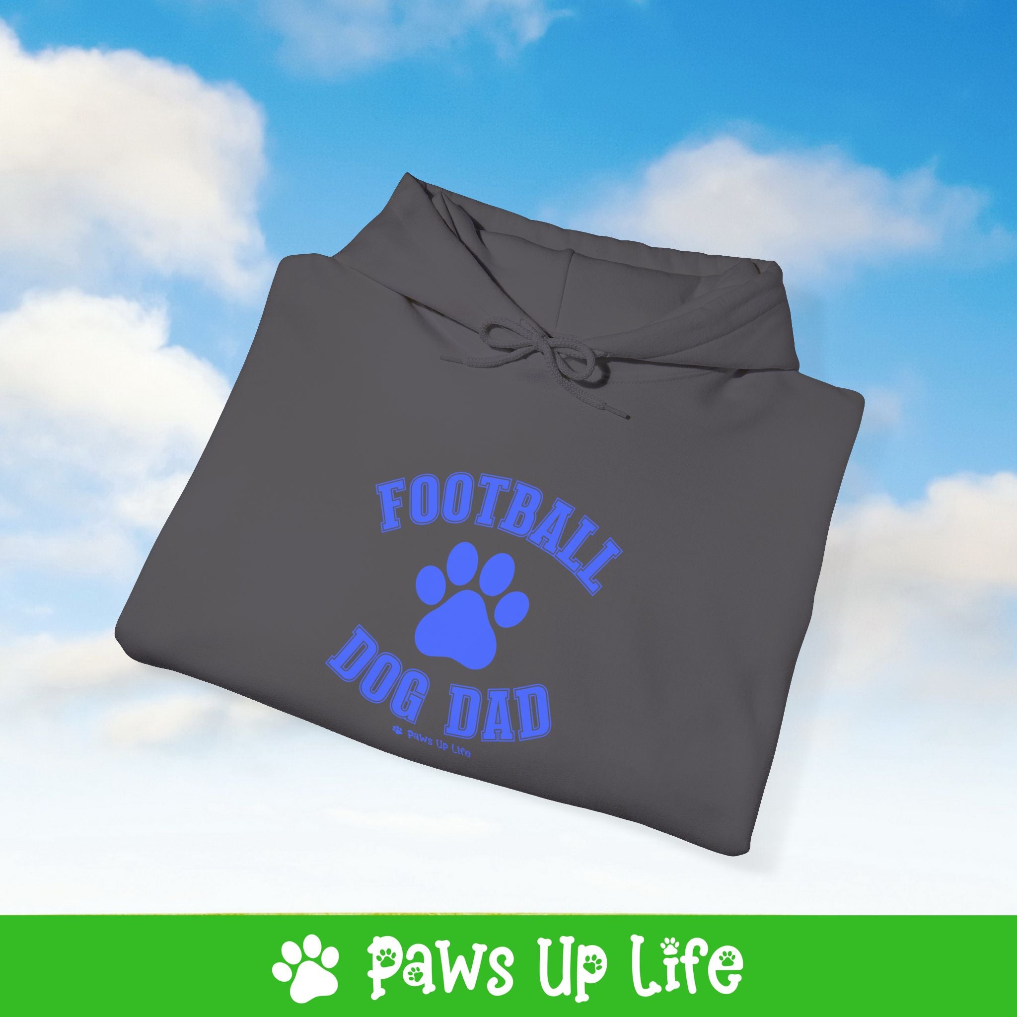Football Dog Dad Football Unisex Hoodie Hooded Sweatshirt Classic Cotton | Paws Up Life, LLC