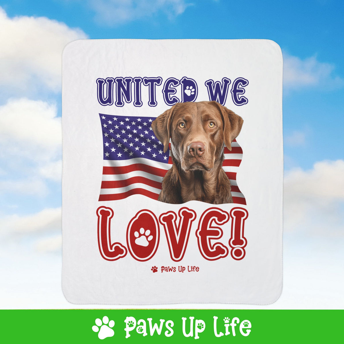 Chesapeake Bay Retriever Dog United We Love Fleece Sherpa Blanket - Perfect for Snuggling and Cozy Napping | Paws Up Life, LLC