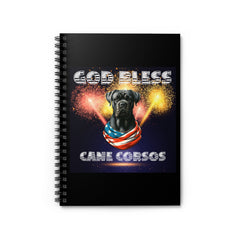 God Bless Cane Corso Patriotic Spiral Notebook - Ruled Line | Paws Up Life, LLC