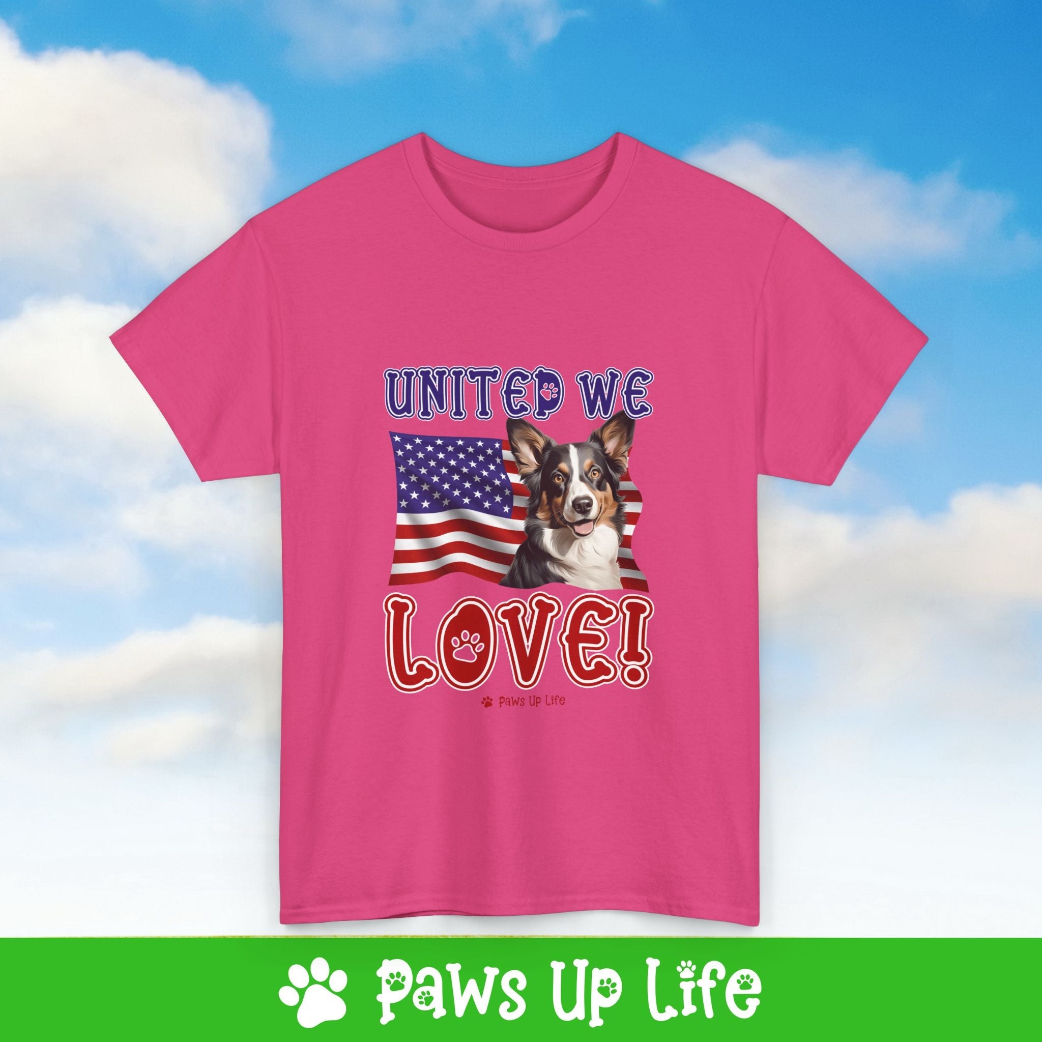 Cardigan Welsh Corgi Dog United We Love Dog Tee, Shirt, Unisex Pet Lover Gift, Dog Mom Dad Tshirt, Animal Rescue Advocate, Cute Puppy Graphic Top Classic Collar | Paws Up Life, LLC