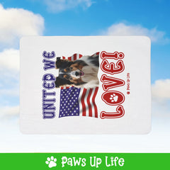 Collie Dog United We Love Fleece Sherpa Blanket - Perfect for Snuggling and Cozy Napping | Paws Up Life, LLC