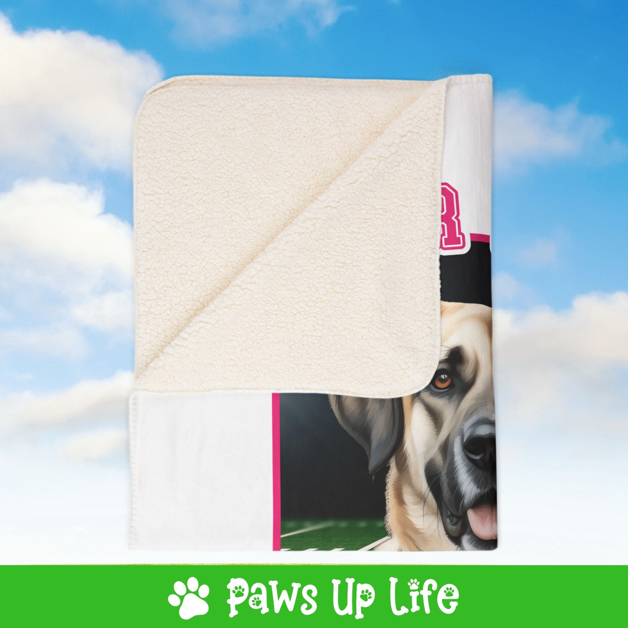 Anatolian Shepherd Cheer Buddy Cheerleading Dog Fleece Sherpa Blanket - Perfect for Snuggling and Cozy Napping | Paws Up Life, LLC