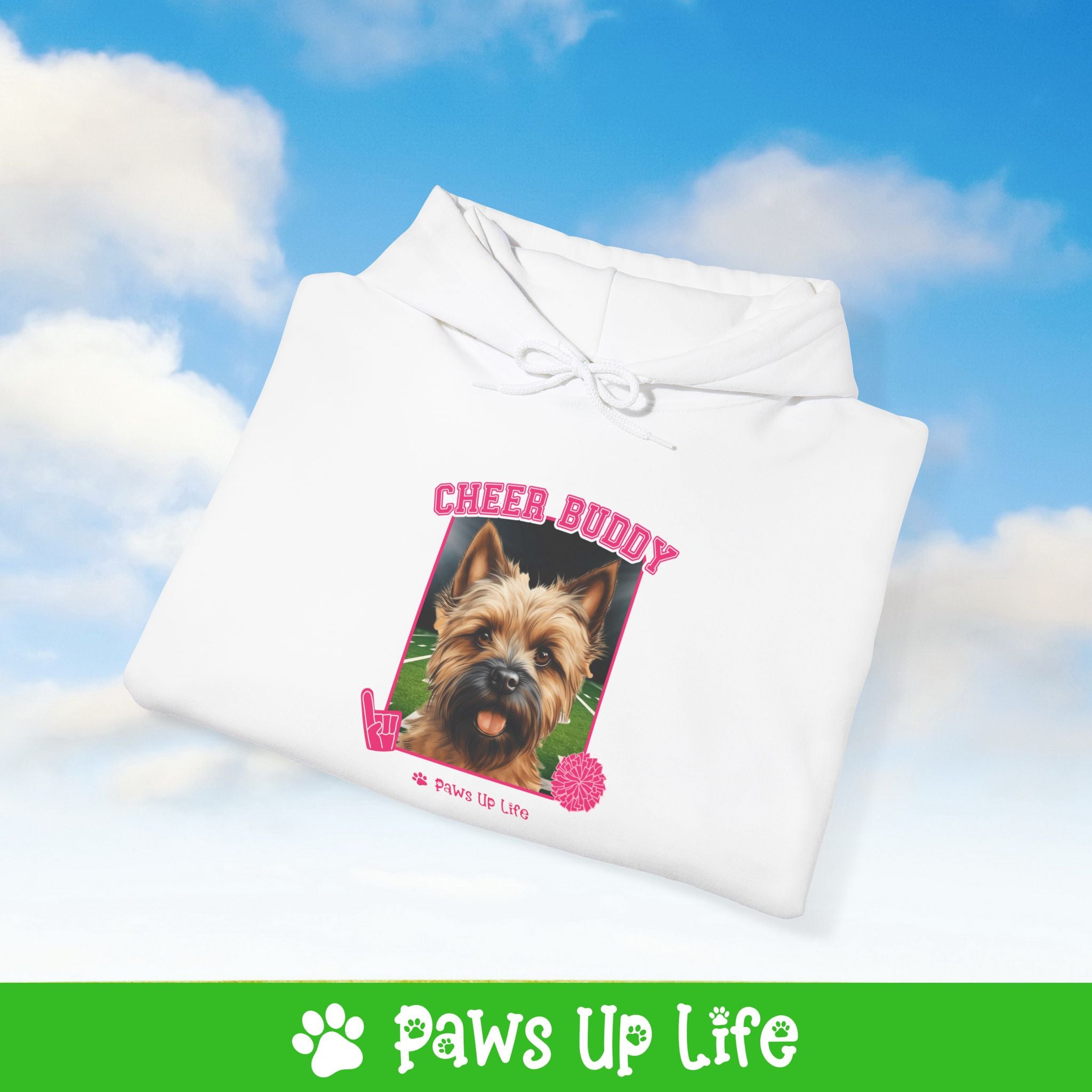 Cairn Terrier Football Cheer Buddy Cheerleading Dog Unisex Hoodie Hooded Sweatshirt Classic Comfy Cotton | Paws Up Life, LLC