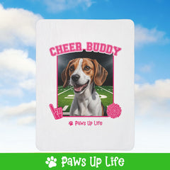 Beagle Cheer Buddy Cheerleading Dog Fleece Sherpa Blanket - Perfect for Snuggling and Cozy Napping | Paws Up Life, LLC