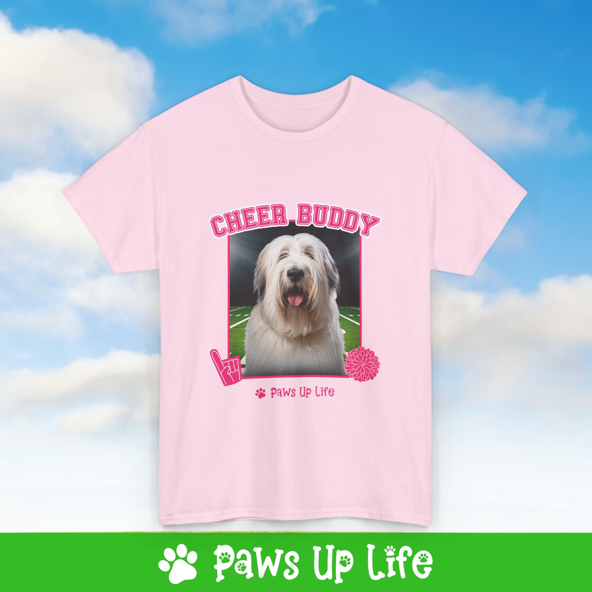 Briard Football Cheer Buddy Cheerleading Dog Tee, Shirt, Unisex Pet Lover Gift, Dog Mom Dad Tshirt, Animal Rescue Advocate, Cute Puppy Graphic Top Classic Collar | Paws Up Life, LLC