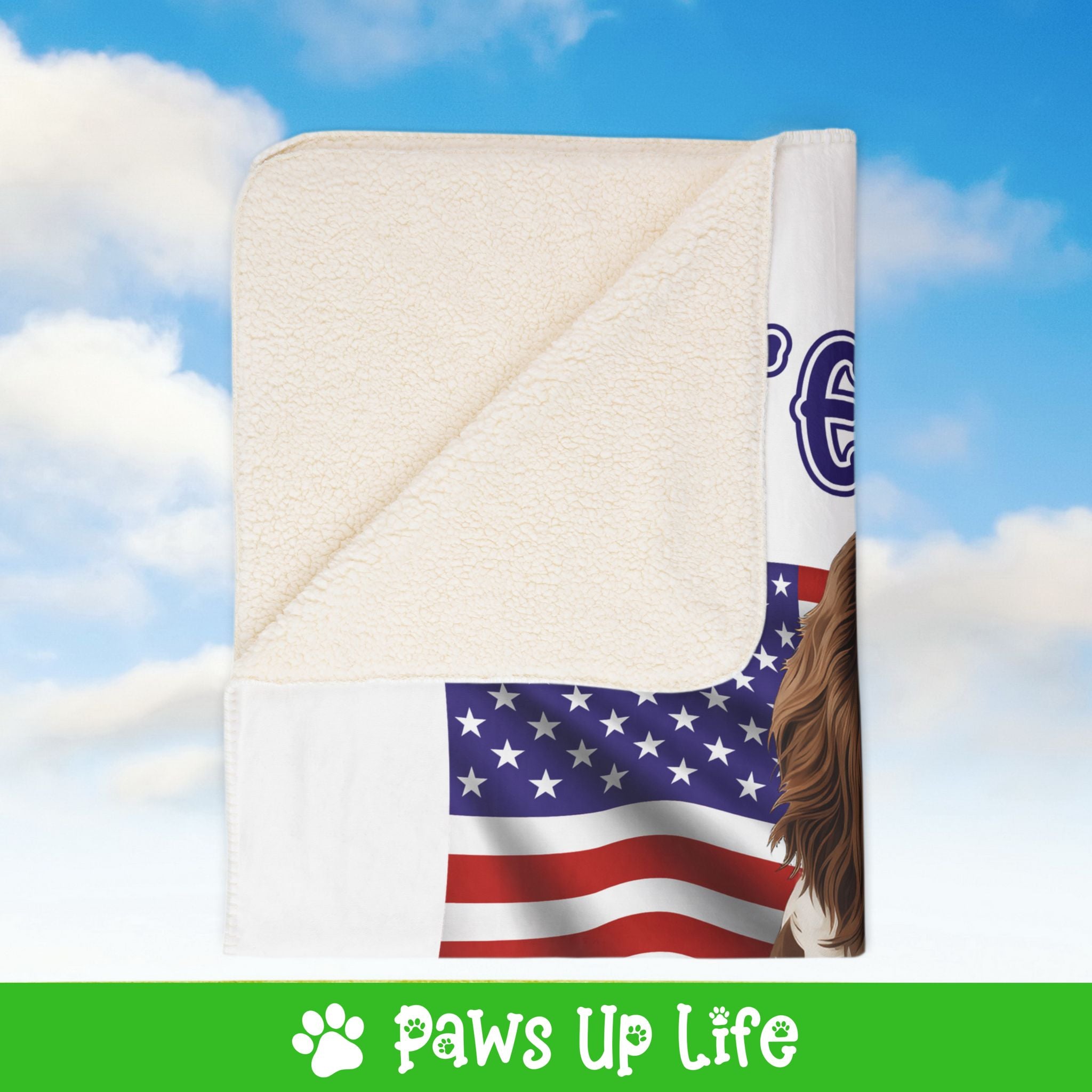 English Springer Spaniel Dog United We Love Fleece Sherpa Blanket - Perfect for Snuggling and Cozy Napping | Paws Up Life, LLC