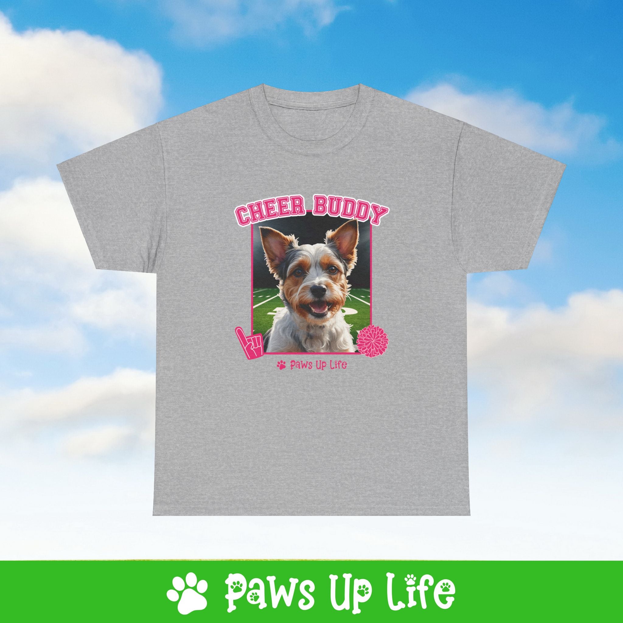 Biewer Terrier Football Cheer Buddy Cheerleading Dog Tee, Shirt, Unisex Pet Lover Gift, Dog Mom Dad Tshirt, Animal Rescue Advocate, Cute Puppy Graphic Top Classic Collar