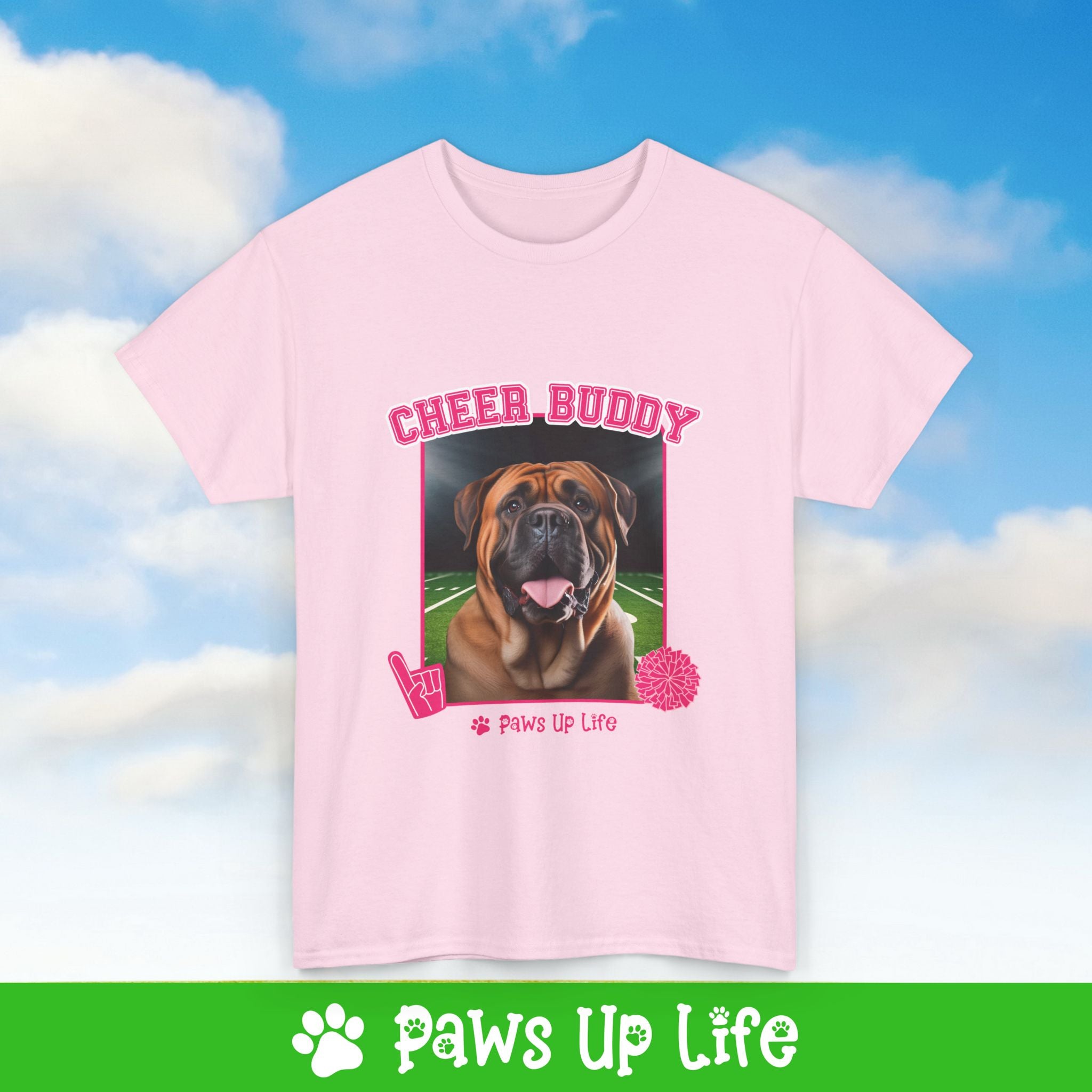 Mastiff Football Cheer Buddy Cheerleading Dog Tee, Shirt, Unisex Pet Lover Gift, Dog Mom Dad Tshirt, Animal Rescue Advocate, Cute Puppy Graphic Top Classic Collar