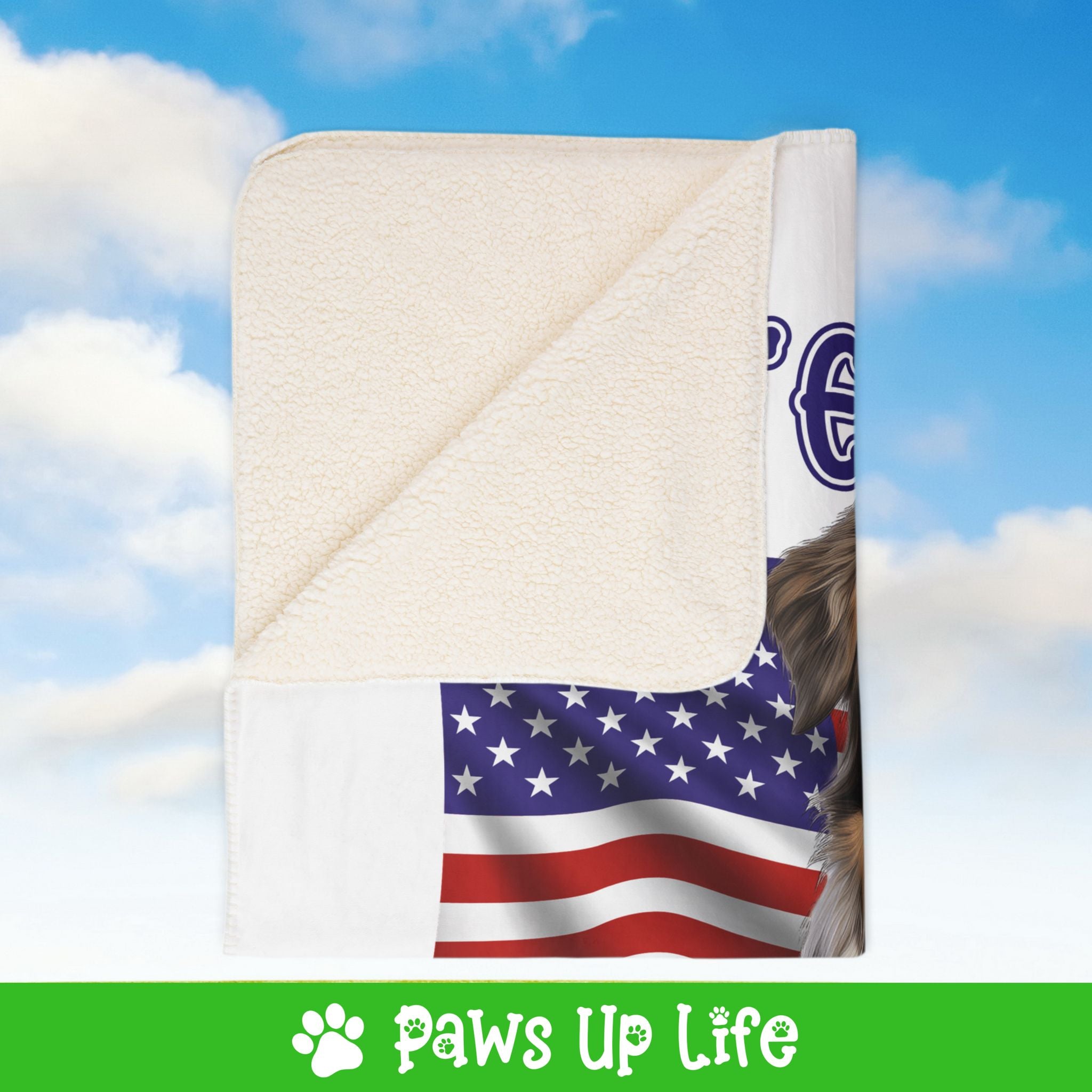 Miniature American Shepherd Dog United We Love Fleece Sherpa Blanket - Perfect for Snuggling and Cozy Napping | Paws Up Life, LLC