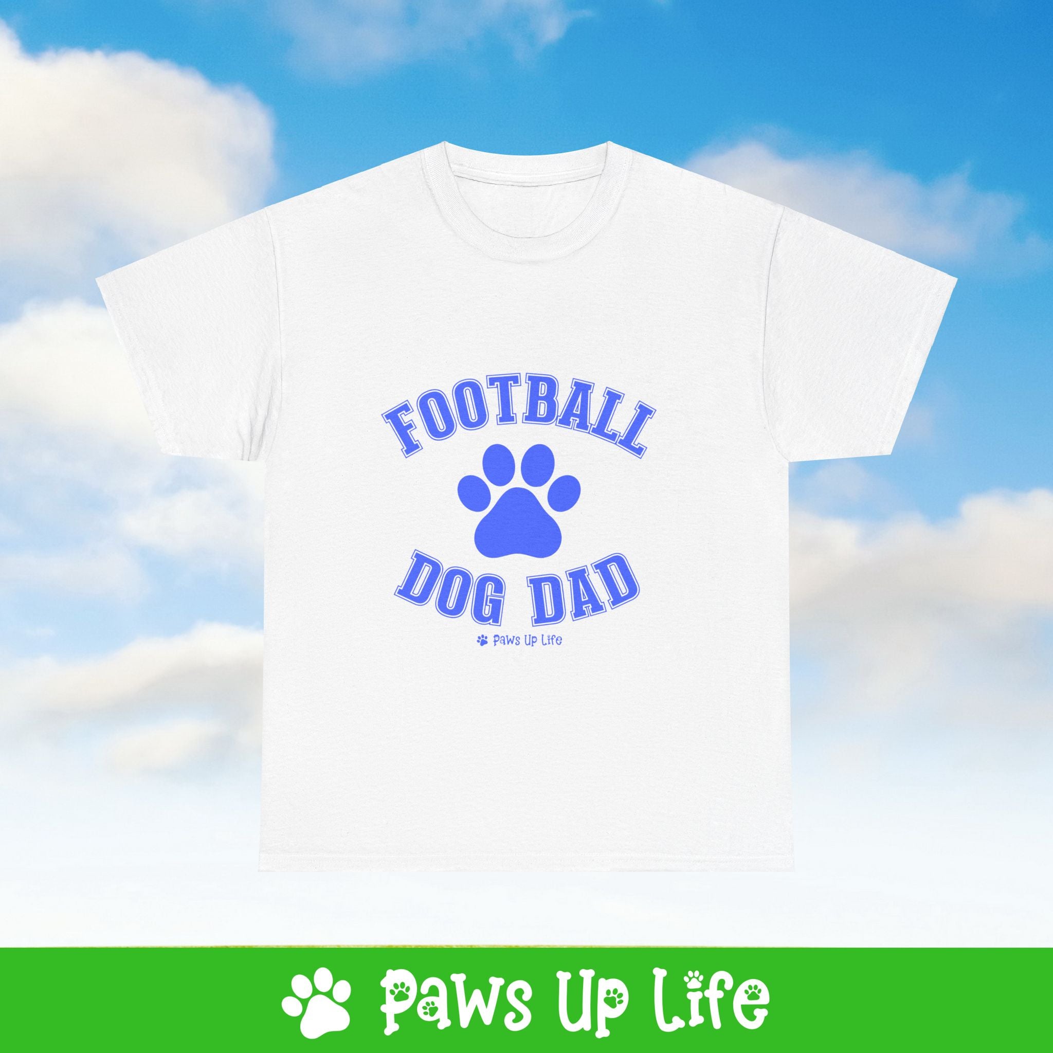 Football Dog Dad Tee, Shirt, Unisex Pet Lover Gift, Dog Mom Dad Tshirt, Animal Rescue Advocate, Cute Puppy Graphic Top Classic Collar | Paws Up Life, LLC