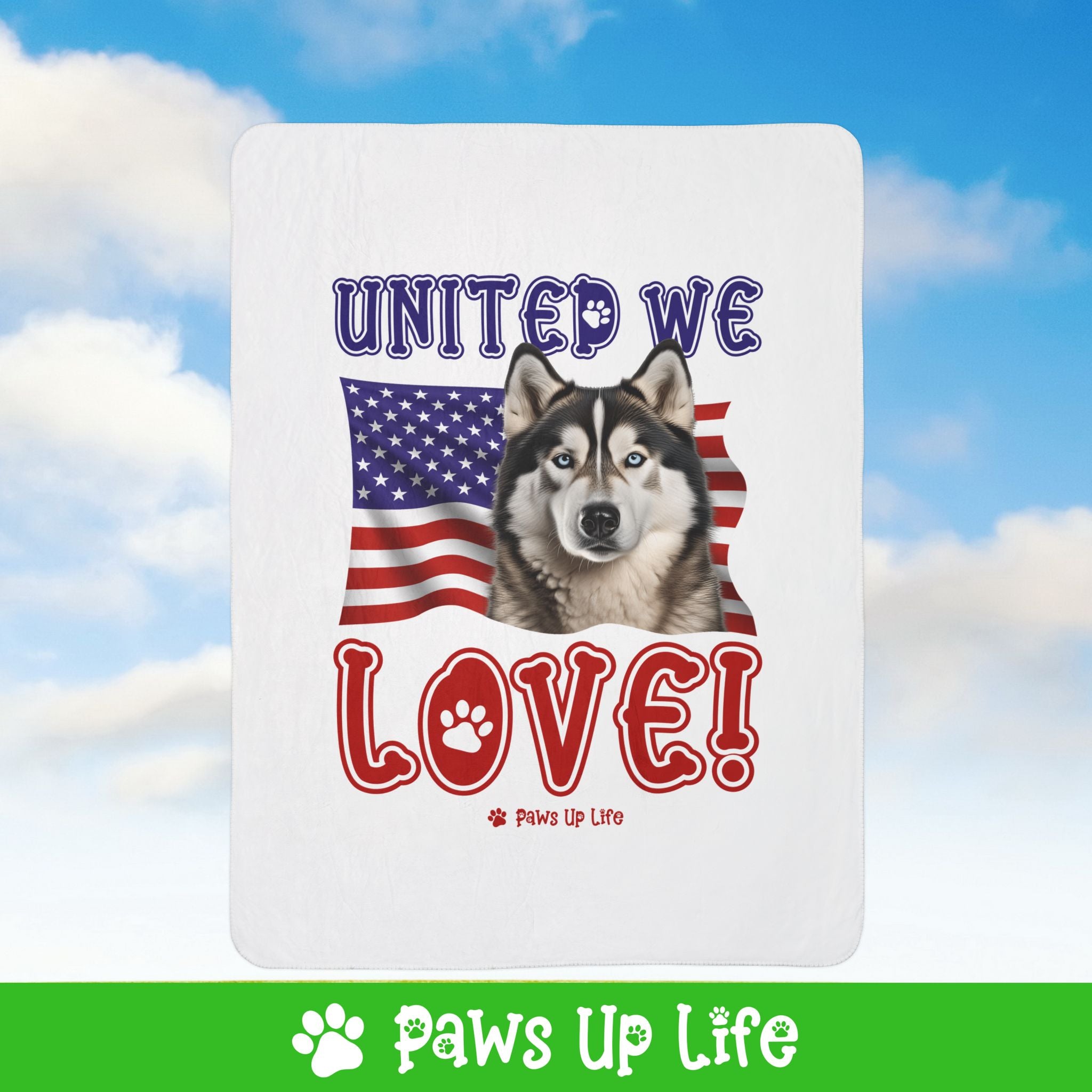 Alaskan Malamute Dog United We Love Fleece Sherpa Blanket - Perfect for Snuggling and Cozy Napping | Paws Up Life, LLC