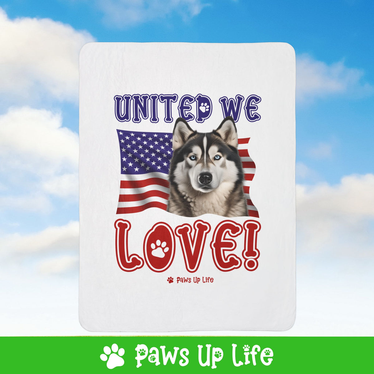 Alaskan Malamute Dog United We Love Fleece Sherpa Blanket - Perfect for Snuggling and Cozy Napping | Paws Up Life, LLC