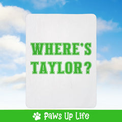 Where's Taylor Football Fleece Sherpa Blanket - Perfect for Snuggling and Cozy Napping | Paws Up Life, LLC