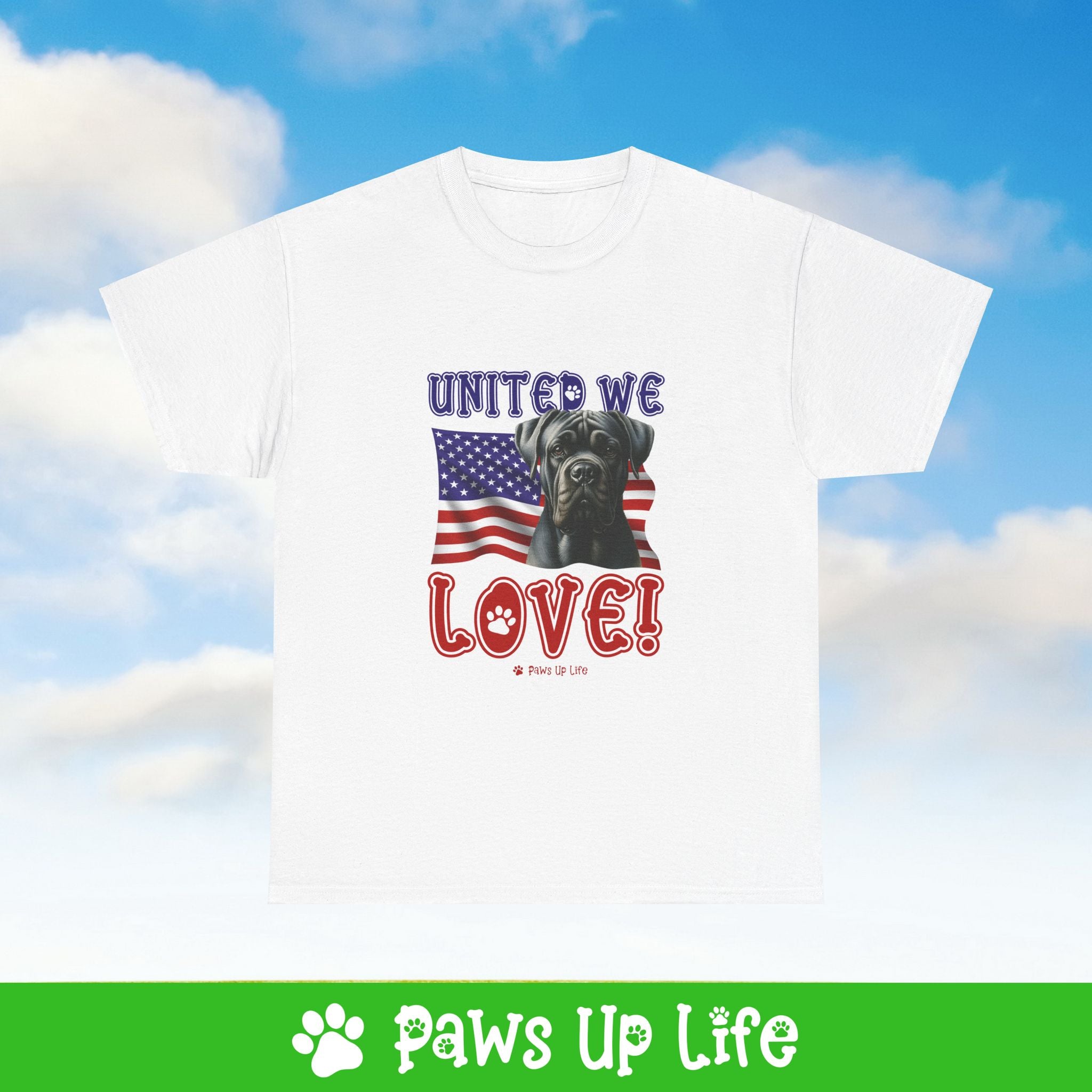 Cane Corso Dog United We Love Dog Tee, Shirt, Unisex Pet Lover Gift, Dog Mom Dad Tshirt, Animal Rescue Advocate, Cute Puppy Graphic Top Classic Collar | Paws Up Life, LLC