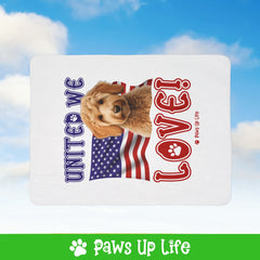 Groodle Dog United We Love Fleece Sherpa Blanket - Perfect for Snuggling and Cozy Napping