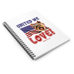 "United We Love" Yorkshire Terrier Spiral Notebook for Dog Lovers - Ruled Line Paper, Patriotic Design, 118 Pages | Paws Up Life, LLC