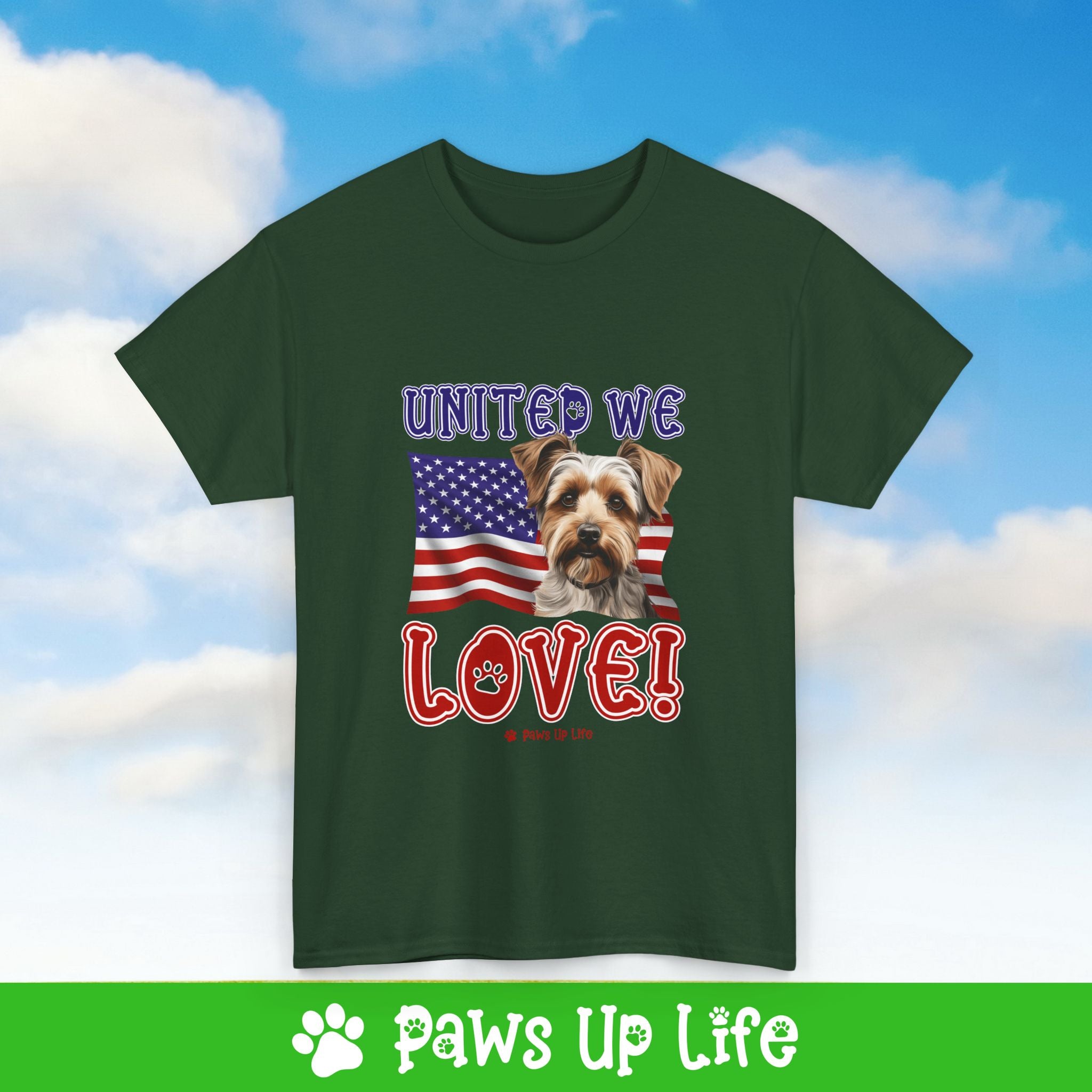 Biewer Terrier Dog United We Love Dog Tee, Shirt, Unisex Pet Lover Gift, Dog Mom Dad Tshirt, Animal Rescue Advocate, Cute Puppy Graphic Top Classic Collar | Paws Up Life, LLC