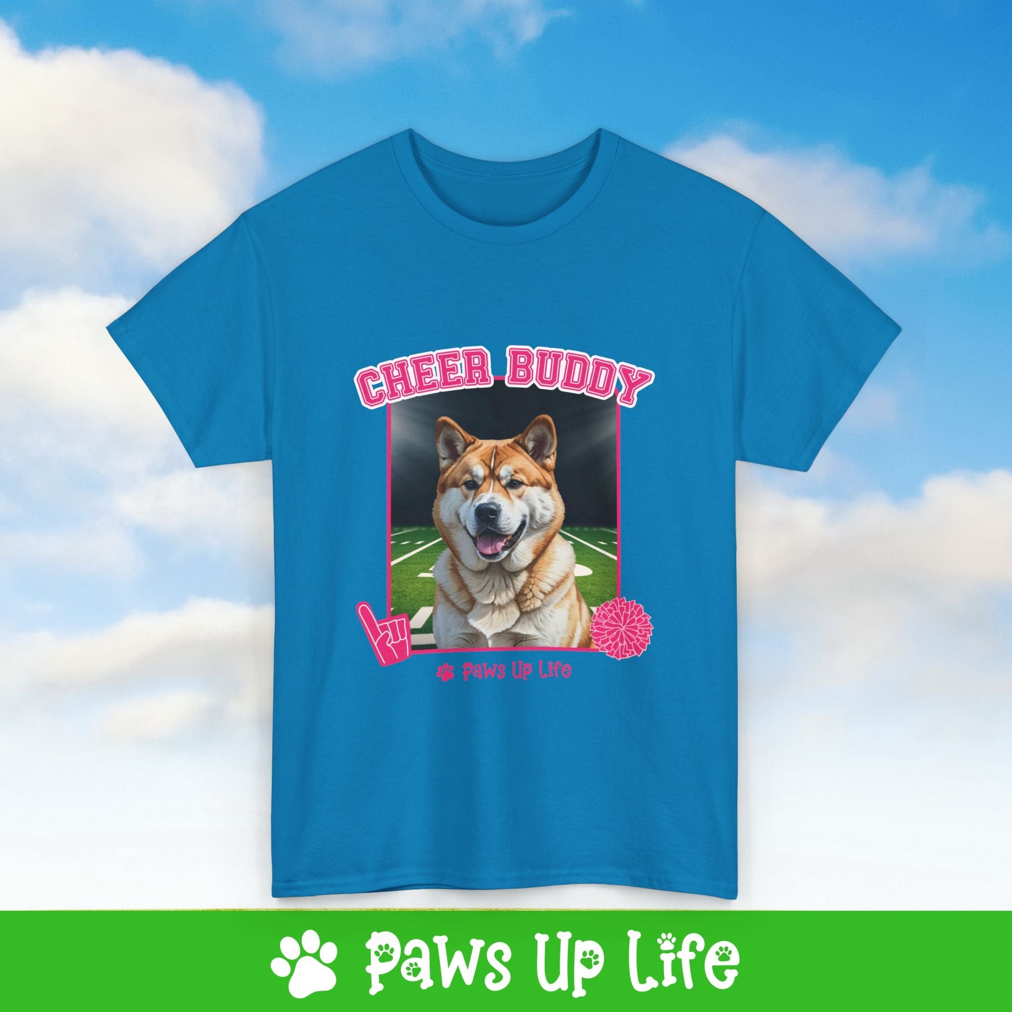 Akita Cheer Buddy Cheerleading Dog Tee, Shirt, Unisex Pet Lover Gift, Dog Mom Dad Tshirt, Animal Rescue Advocate, Cute Puppy Graphic Top Classic Collar