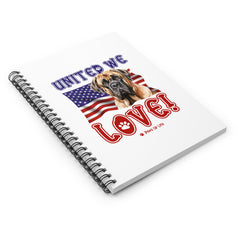 Mastiff Dog United We Love Spiral Notebook for Office and Home - Ruled Line | Paws Up Life, LLC