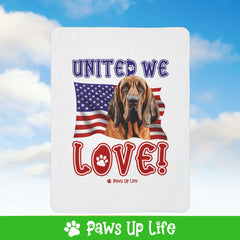 Bloodhound Dog United We Love Fleece Sherpa Blanket - Perfect for Snuggling and Cozy Napping