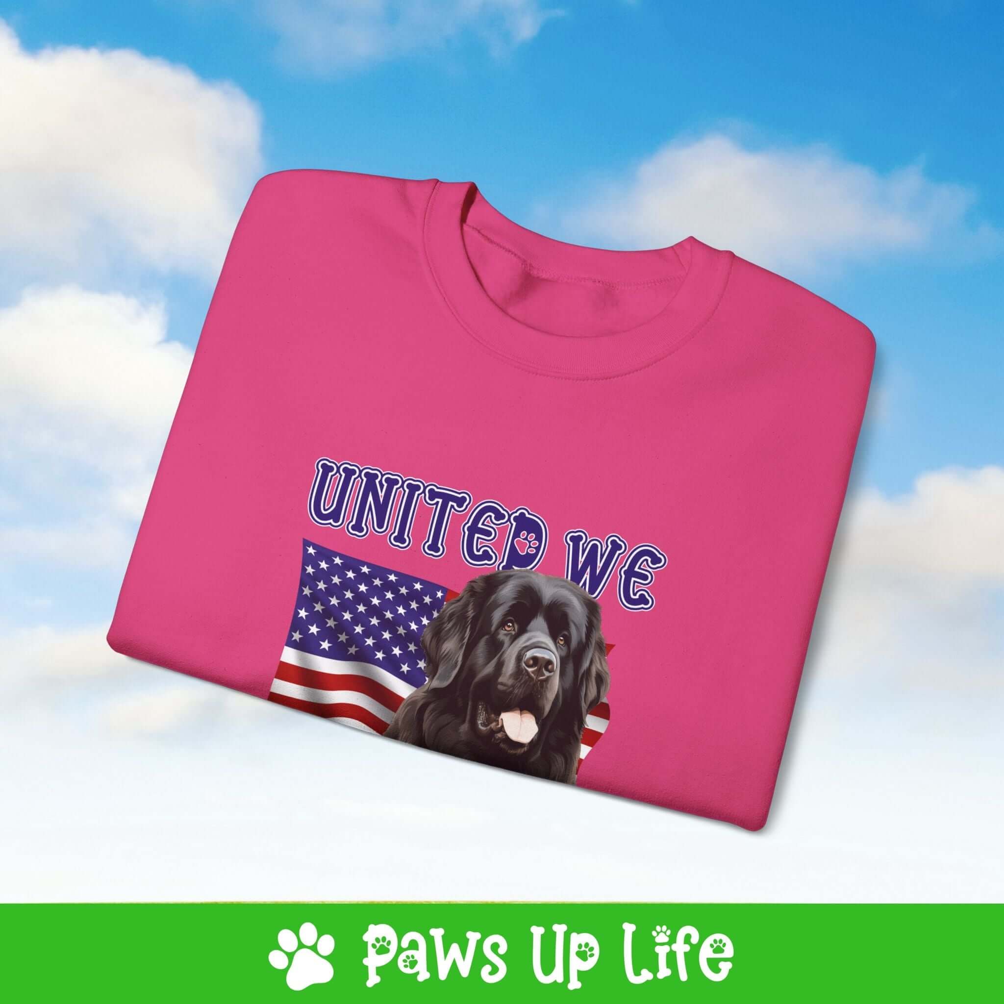 Newfoundland Dog United We Love Dog Crewneck Sweatshirt, Unisex Gift for Animal Lovers, Dog Mom Dad Sweatshirt, Cute Dog Lover Apparel, Fun Pet | Paws Up Life, LLC