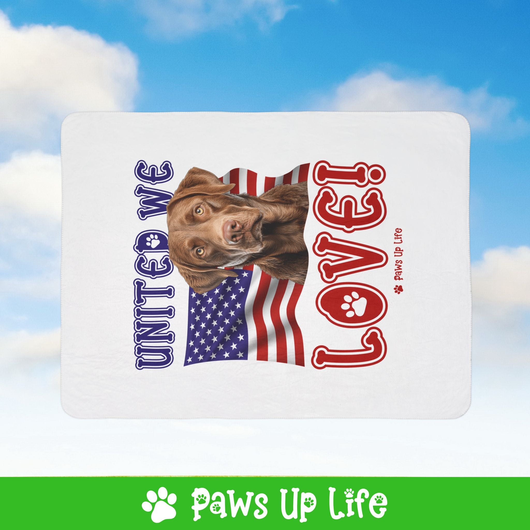 Chesapeake Bay Retriever Dog United We Love Fleece Sherpa Blanket - Perfect for Snuggling and Cozy Napping | Paws Up Life, LLC