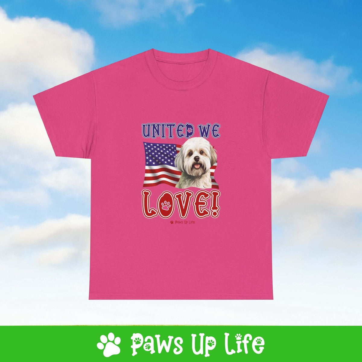 Maltese Dog United We Love Dog Tee, Shirt, Unisex Pet Lover Gift, Dog Mom Dad Tshirt, Animal Rescue Advocate, Cute Puppy Graphic Top Classic Collar | Paws Up Life, LLC