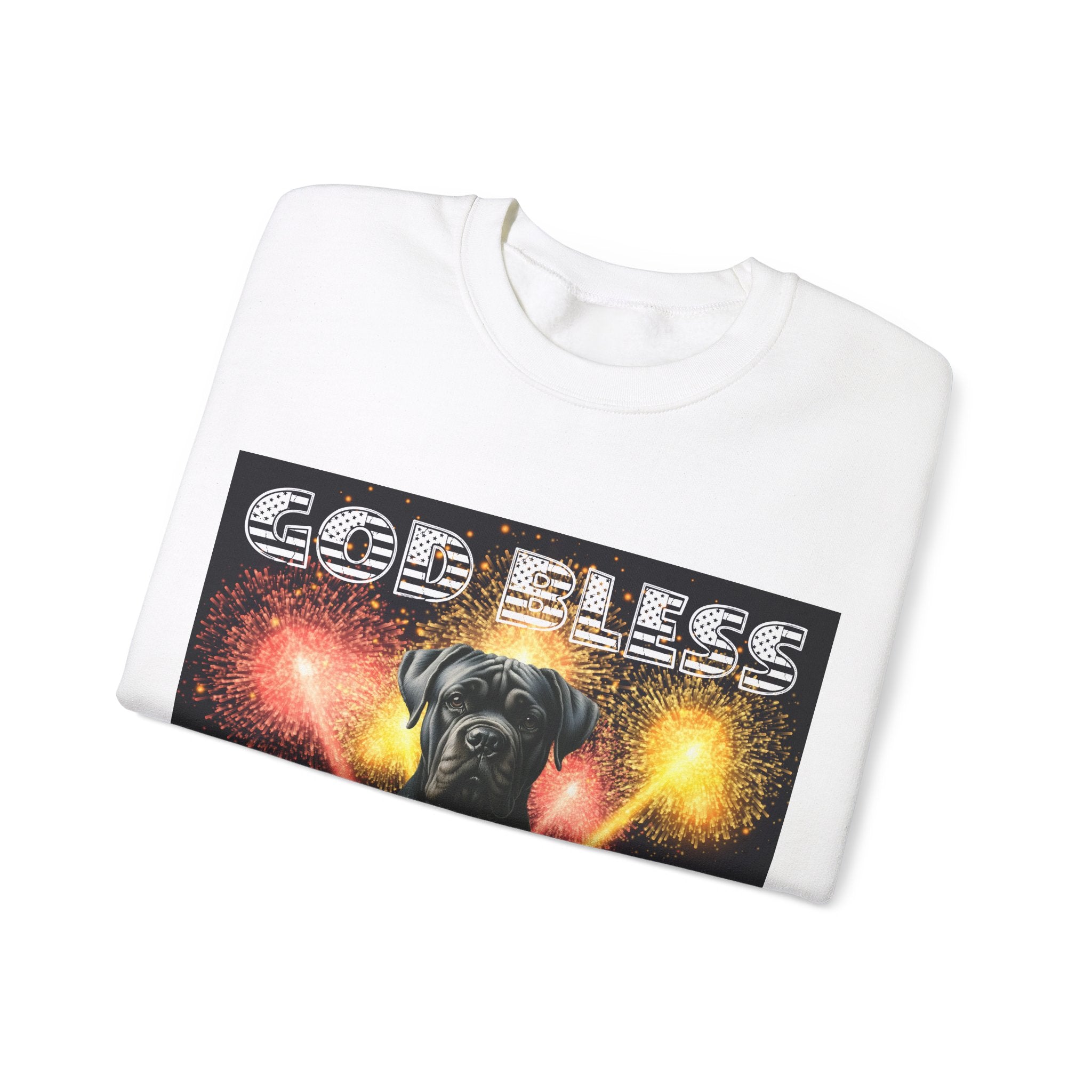 God Bless Cane Corso Patriotic Unisex Sweatshirt Heavy Blend™ Crewneck | Paws Up Life, LLC