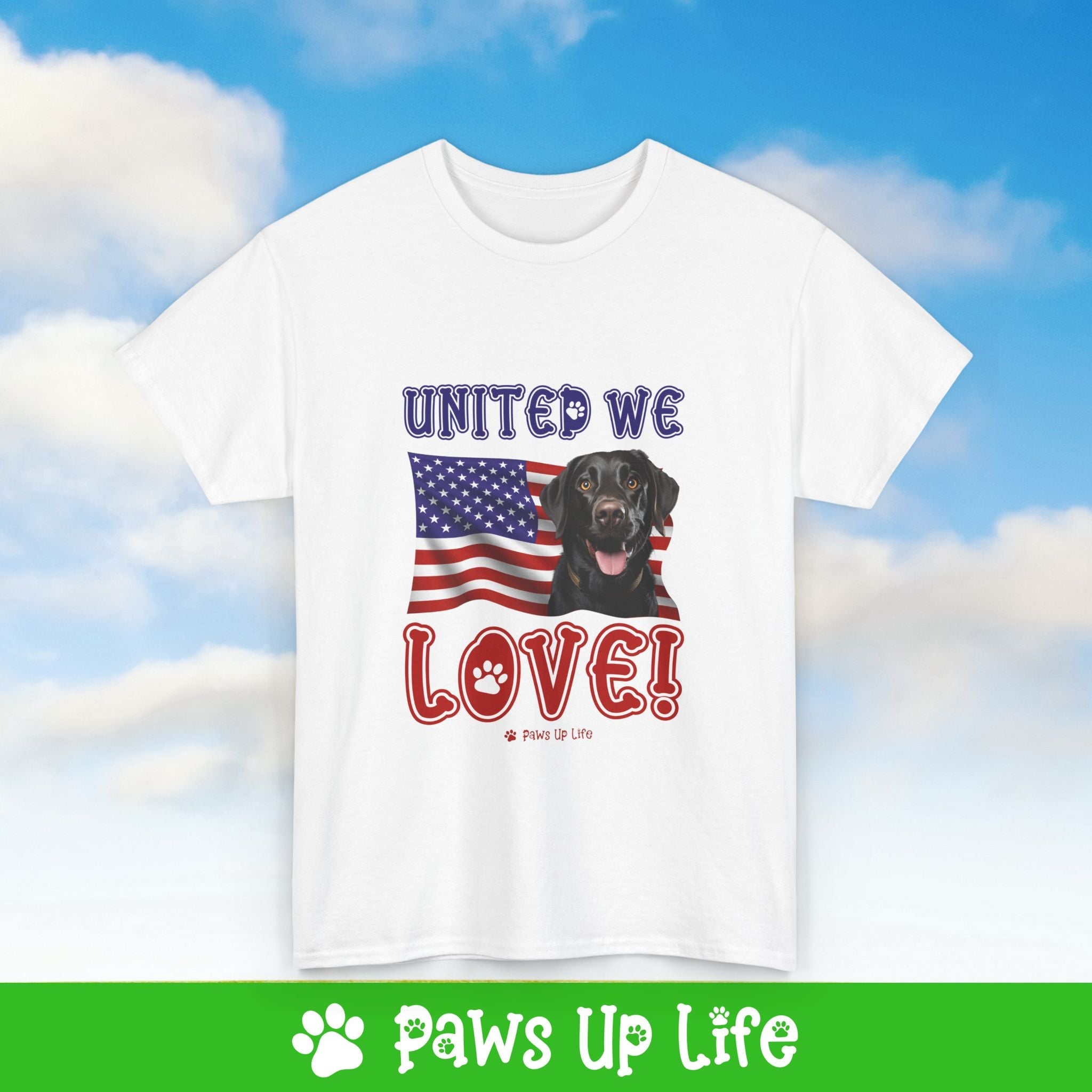 Black Lab Labrador Retriever Dog United We Love Dog Tee, Shirt, Unisex Pet Lover Gift, Dog Mom Dad Tshirt, Animal Rescue Advocate, Cute Puppy Graphic Top Classic Collar