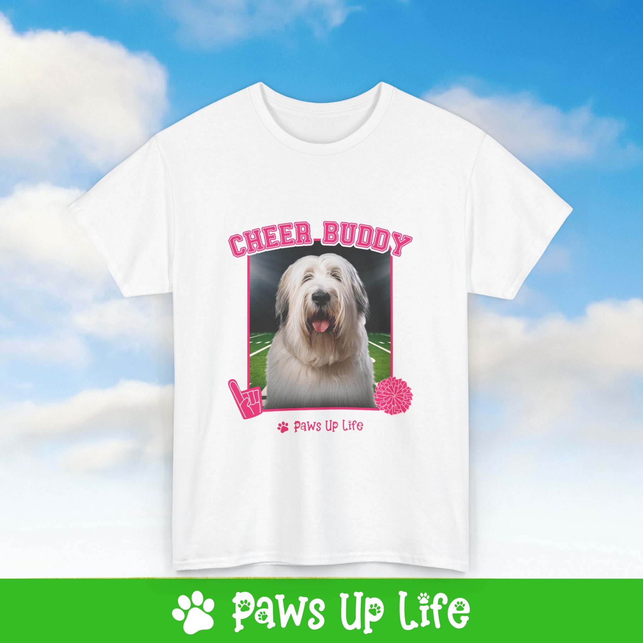 Briard Football Cheer Buddy Cheerleading Dog Tee, Shirt, Unisex Pet Lover Gift, Dog Mom Dad Tshirt, Animal Rescue Advocate, Cute Puppy Graphic Top Classic Collar | Paws Up Life, LLC