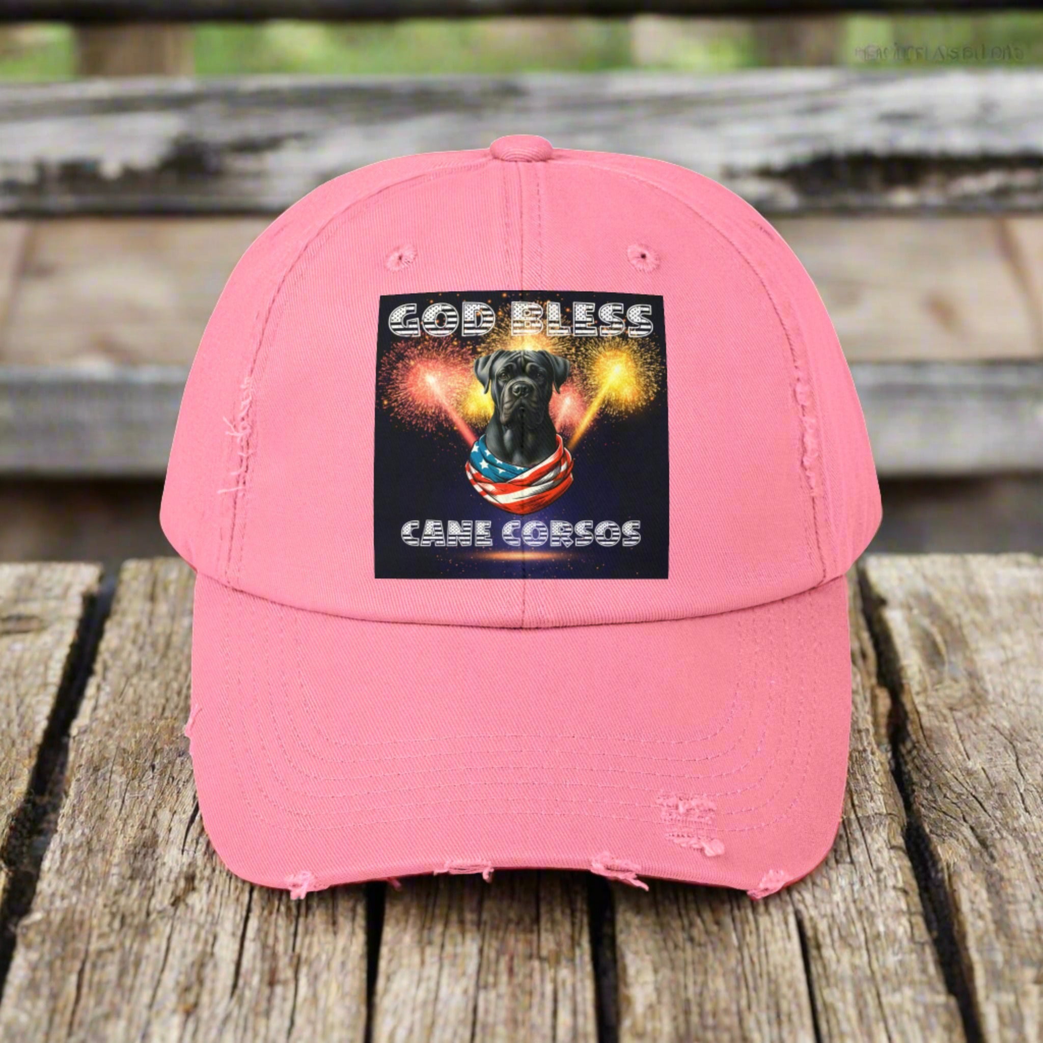 God Bless Cane Corso Patriotic Baseball Cap Hat Unisex OSFA Multiple Color Options | Paws Up Life, LLC