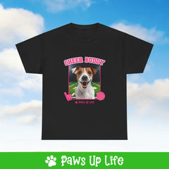 Jack Russell Football Cheer Buddy Cheerleading Dog Tee, Shirt, Unisex Pet Lover Gift, Dog Mom Dad Tshirt, Animal Rescue Advocate, Cute Puppy Graphic Top Classic Collar | Paws Up Life, LLC