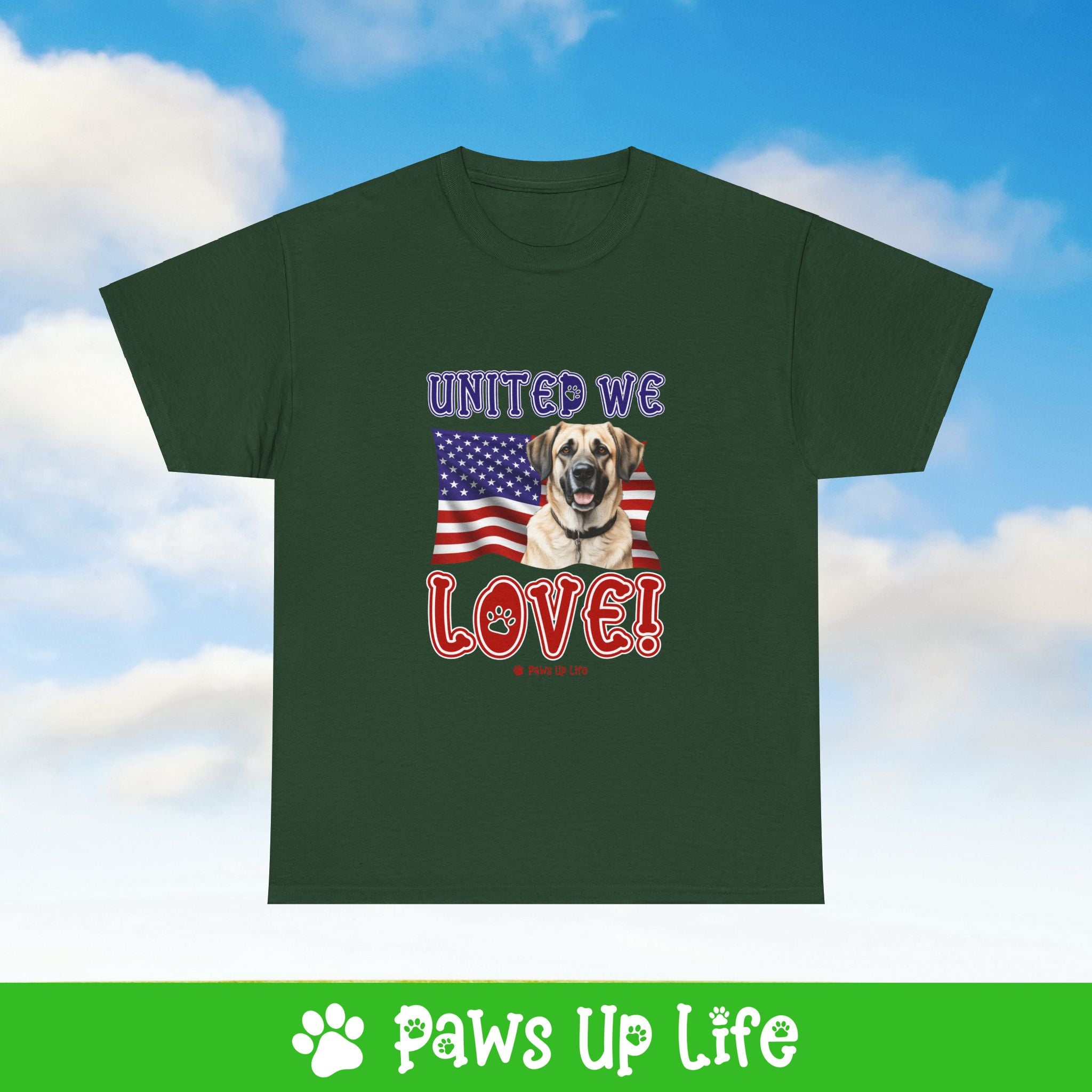 Anatolian Shepherd Dog United We Love Dog Tee, Shirt, Unisex Pet Lover Gift, Dog Mom Dad Tshirt, Animal Rescue Advocate, Cute Puppy Graphic Top Classic Collar | Paws Up Life, LLC