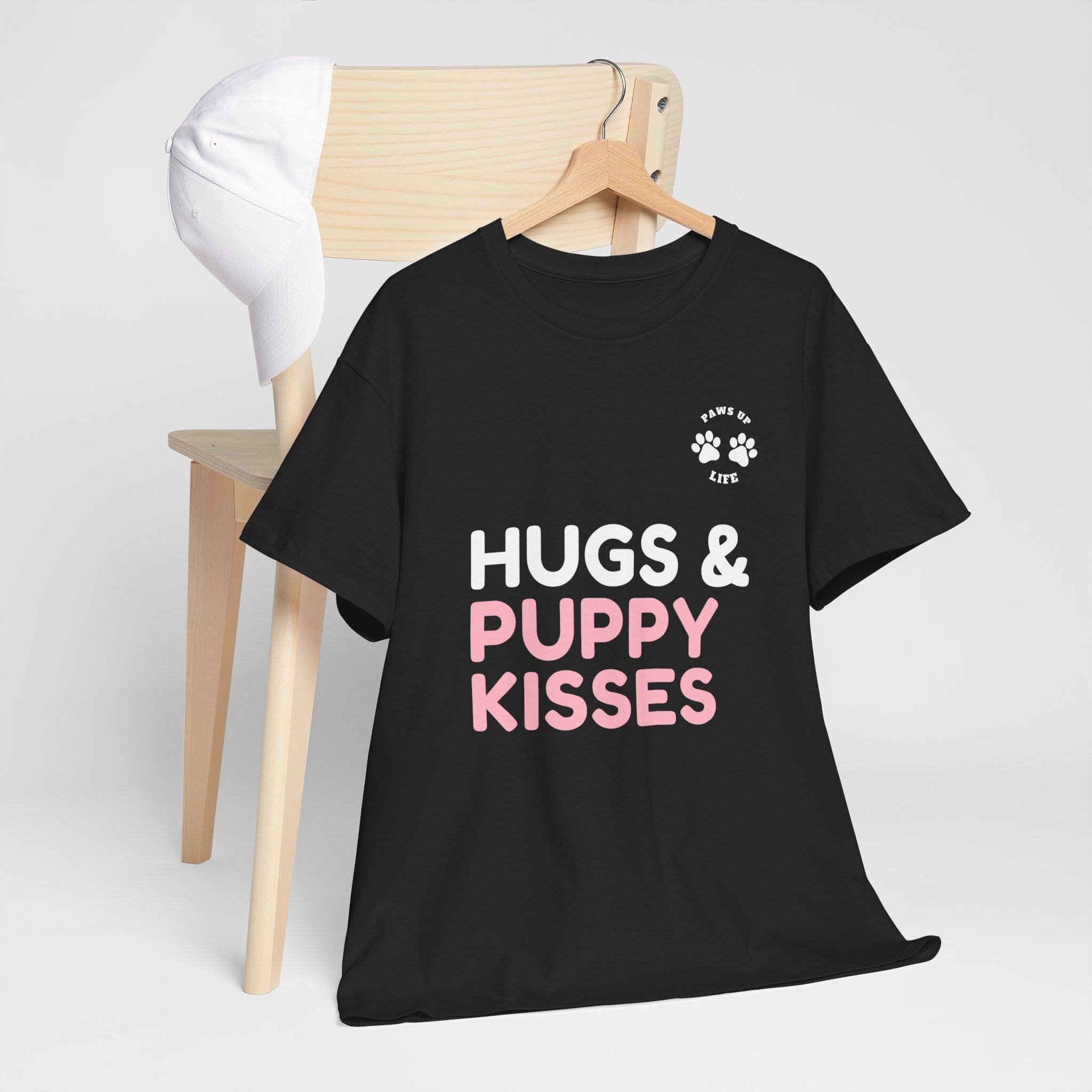 Hugs & Puppy Kisses Dog Mom or Dad Unisex T-Shirt  - Gifts for Pet-Loving Parents |Unisex Heavy Cotton GildanTee | Paws Up Life, LLC