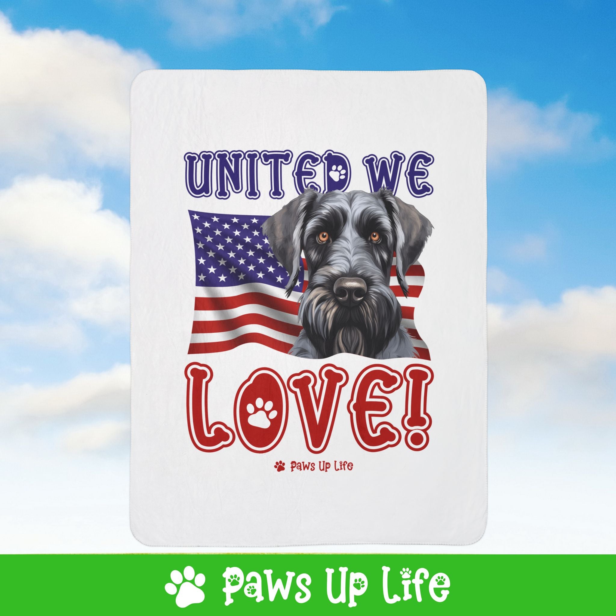 Giant Schnauzer Dog United We Love Fleece Sherpa Blanket - Perfect for Snuggling and Cozy Napping | Paws Up Life, LLC