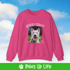 White Scottish Terrier Football Cheer Buddy Cheerleading Dog Crewneck Sweatshirt, Unisex Gift for Animal Lovers, Dog Mom Dad Sweatshirt, Cute Dog Lover Apparel, Fun Pet | Paws Up Life, LLC