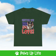 Collie Dog United We Love Dog Tee, Shirt, Unisex Pet Lover Gift, Dog Mom Dad Tshirt, Animal Rescue Advocate, Cute Puppy Graphic Top Classic Collar | Paws Up Life, LLC