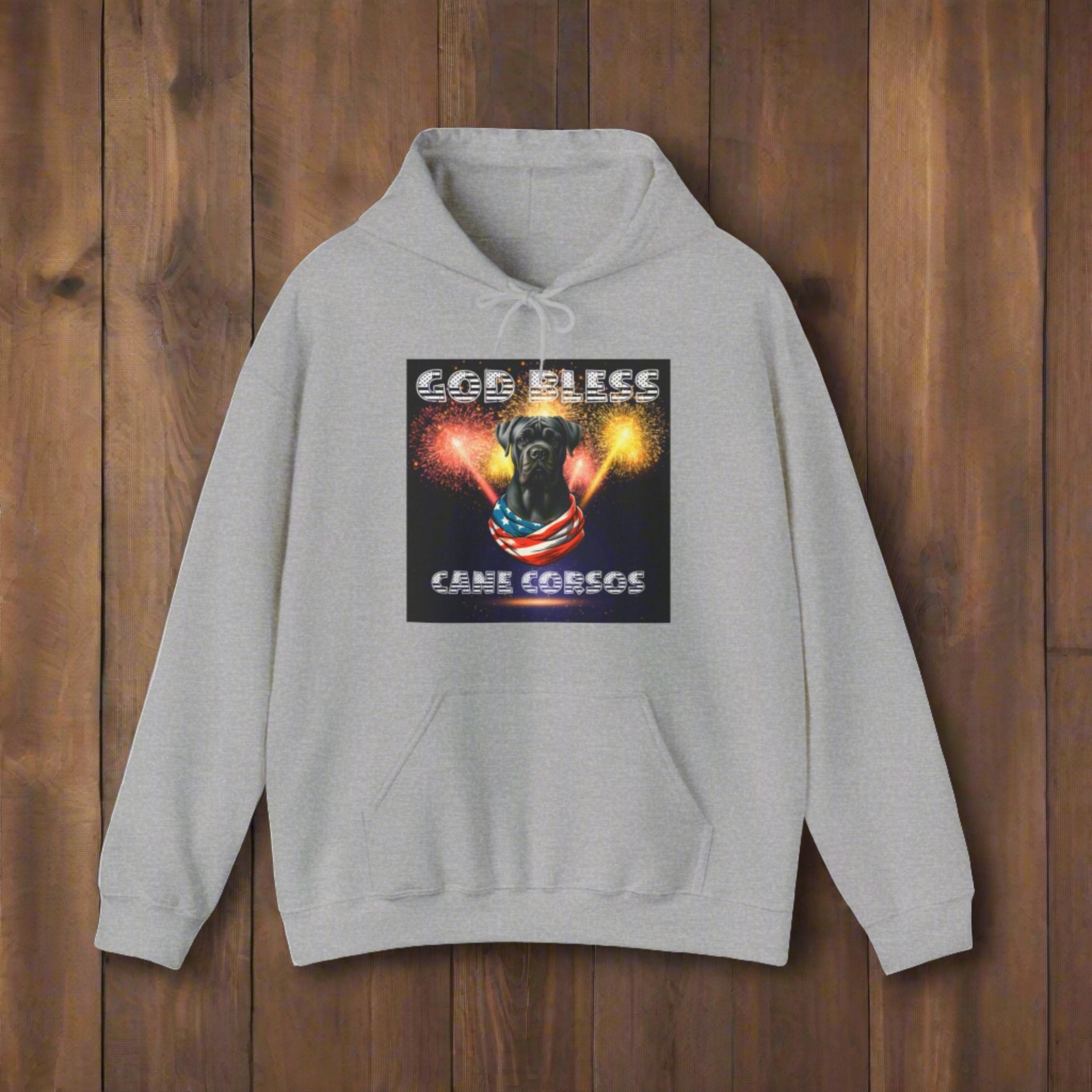 God Bless Cane Corso Patriotic Unisex Sweatshirt Heavy Blend™ Hooded | Paws Up Life, LLC