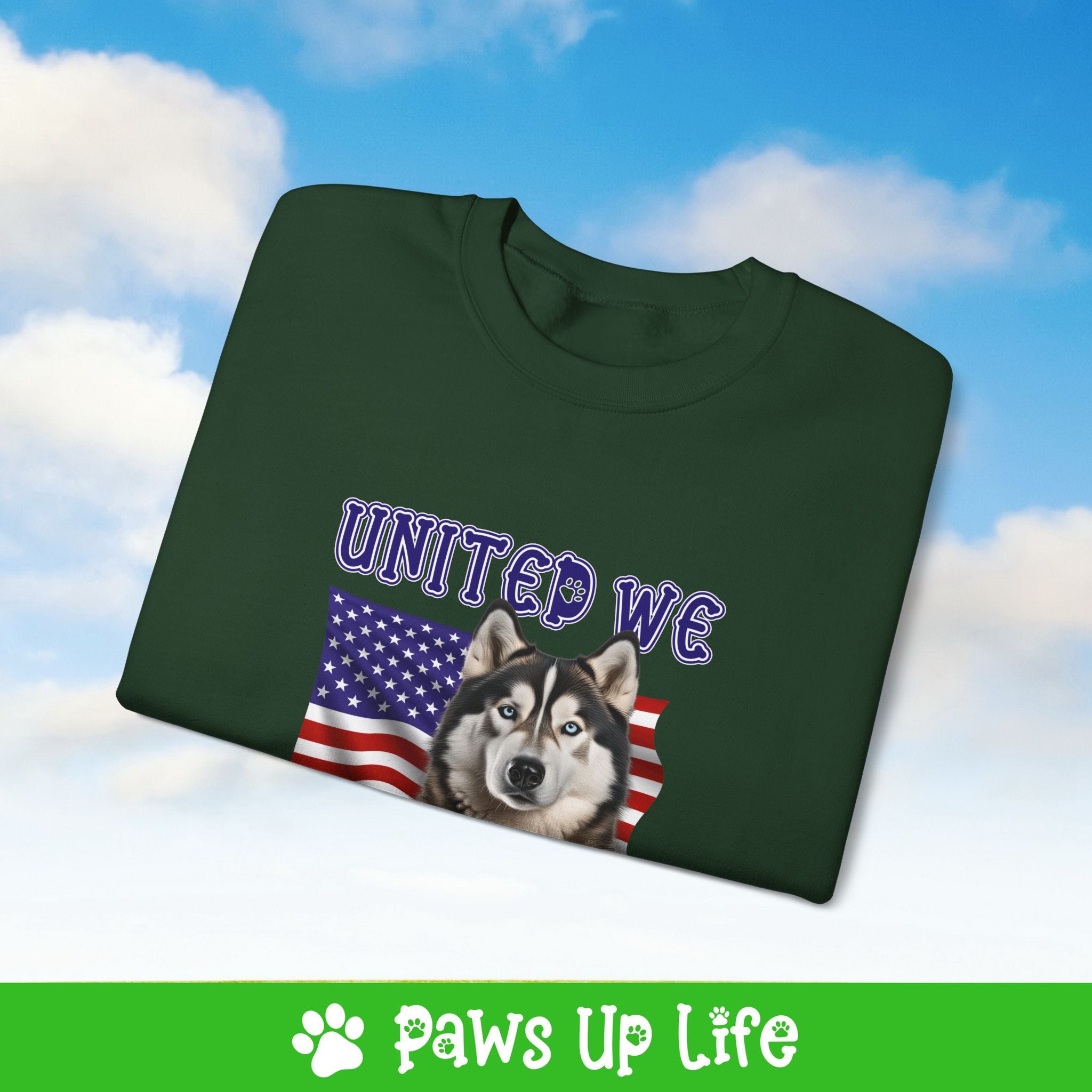 Alaskan Malamute Dog United We Love Dog Crewneck Sweatshirt, Unisex Gift for Animal Lovers, Dog Mom Dad Sweatshirt, Cute Dog Lover Apparel, Fun Pet | Paws Up Life, LLC