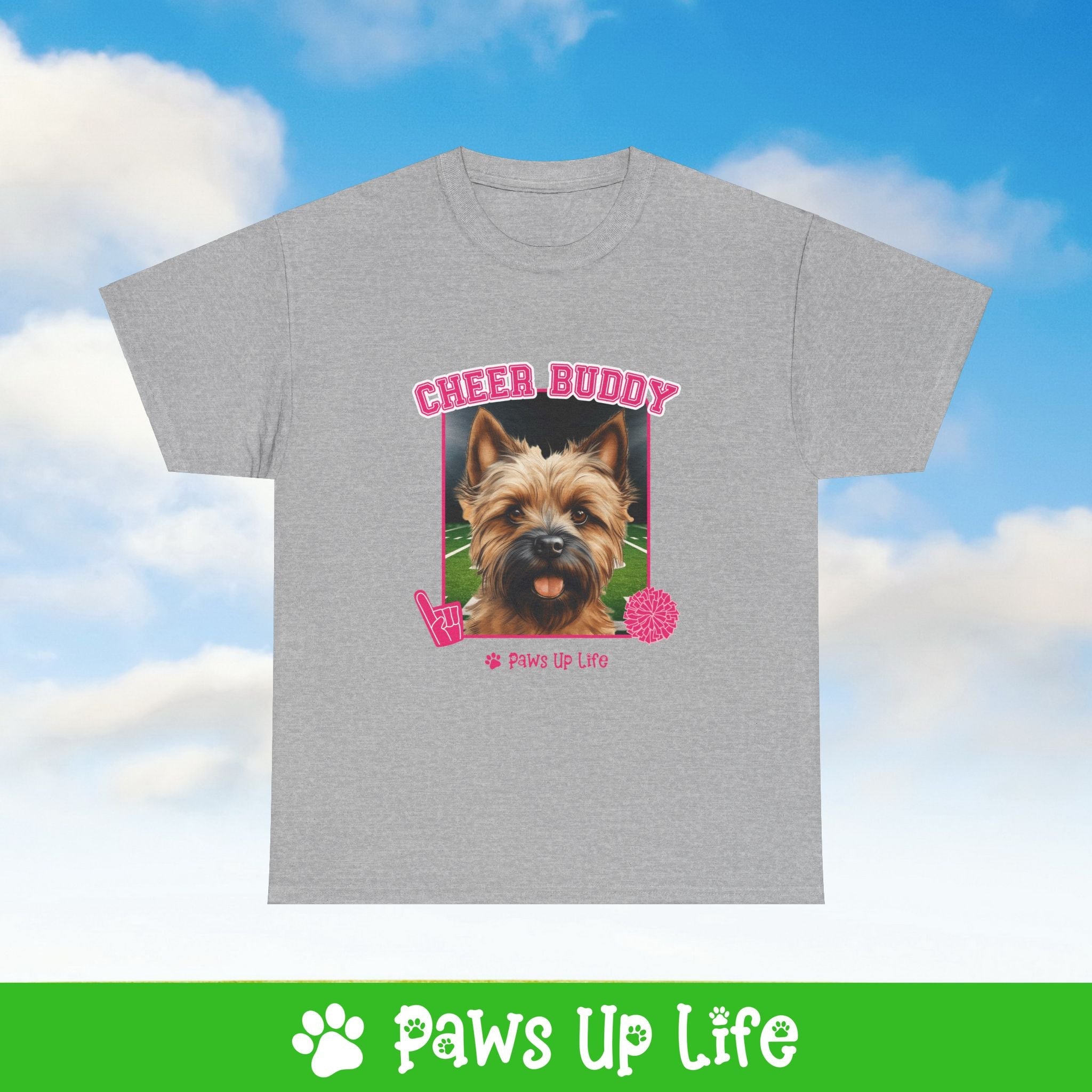 Cairn Terrier Football Cheer Buddy Cheerleading Dog Tee, Shirt, Unisex Pet Lover Gift, Dog Mom Dad Tshirt, Animal Rescue Advocate, Cute Puppy Graphic Top Classic Collar | Paws Up Life, LLC