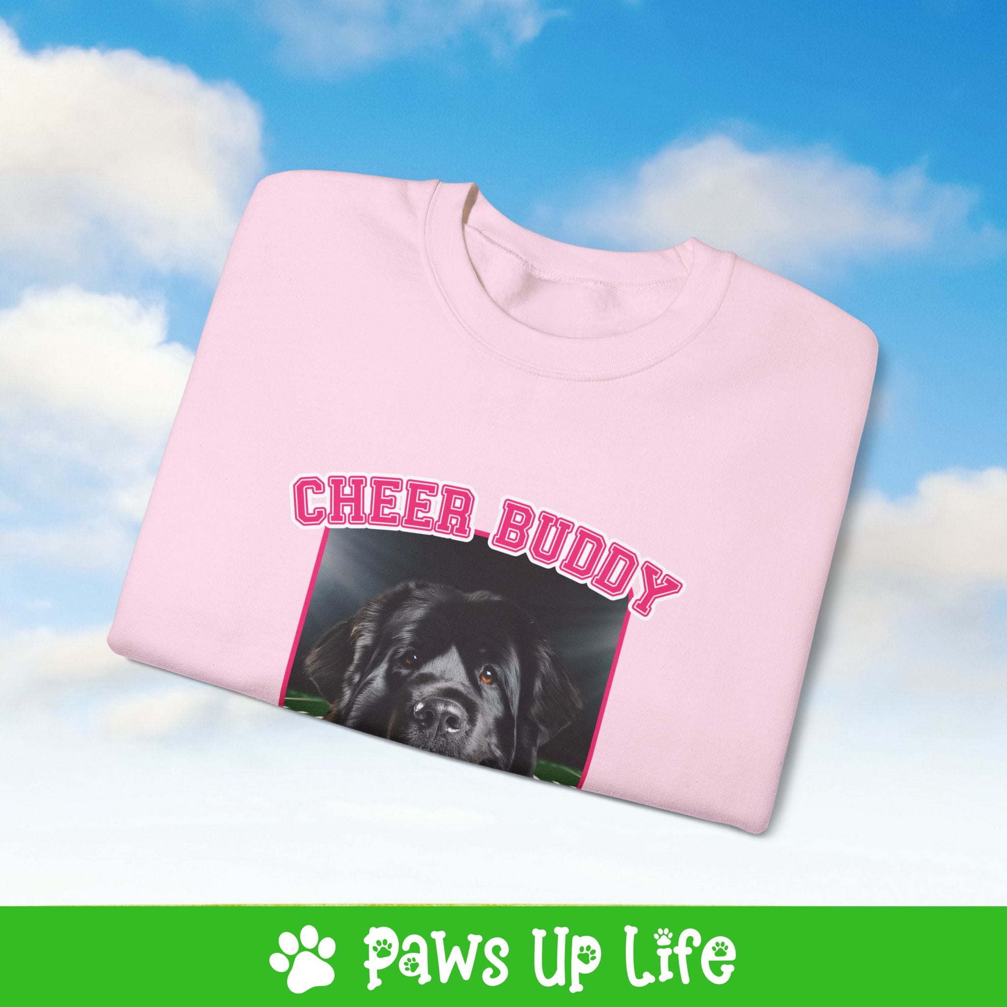 Newfoundland Football Cheer Buddy Cheerleading Dog Crewneck Sweatshirt, Unisex Gift for Animal Lovers, Dog Mom Dad Sweatshirt, Cute Dog Lover Apparel, Fun Pet | Paws Up Life, LLC