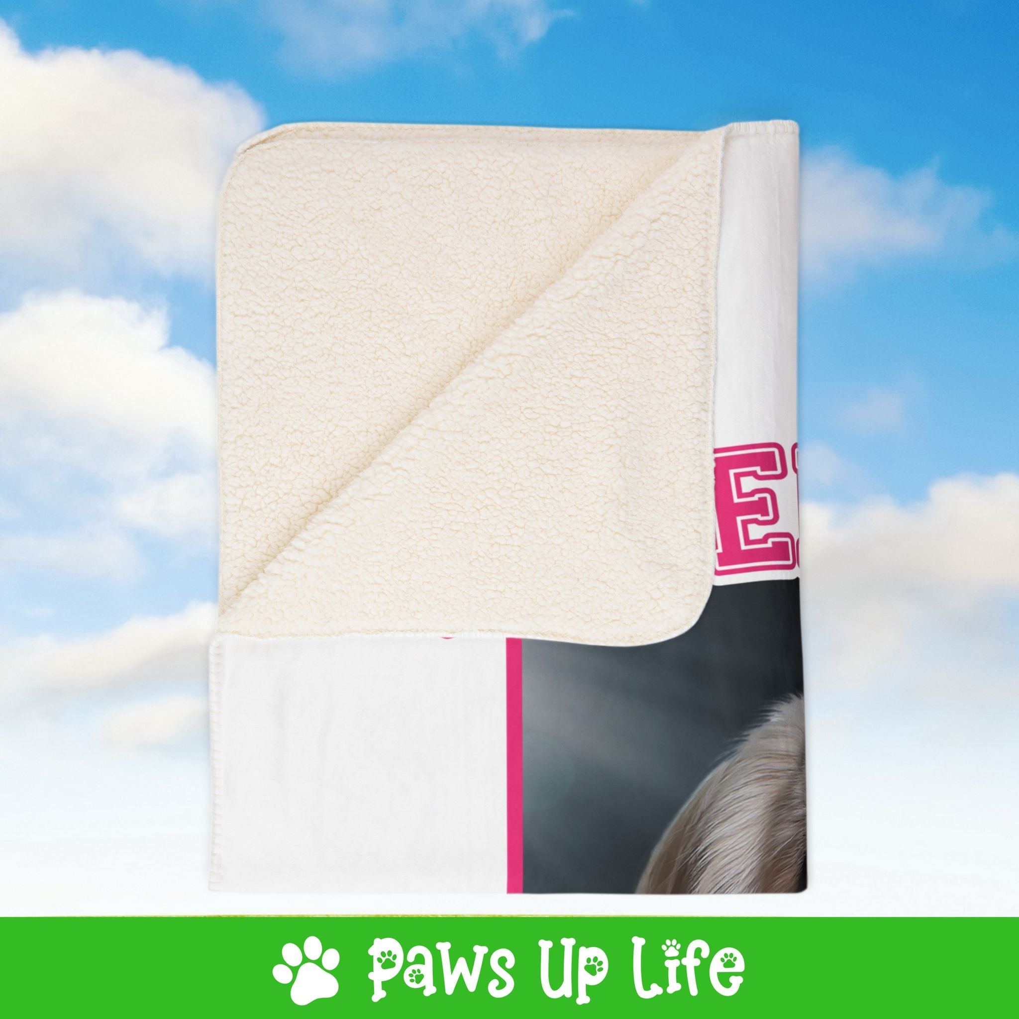 Pekinese Football Cheer Buddy Cheerleading Dog Fleece Sherpa Blanket - Perfect for Snuggling and Cozy Napping | Paws Up Life, LLC