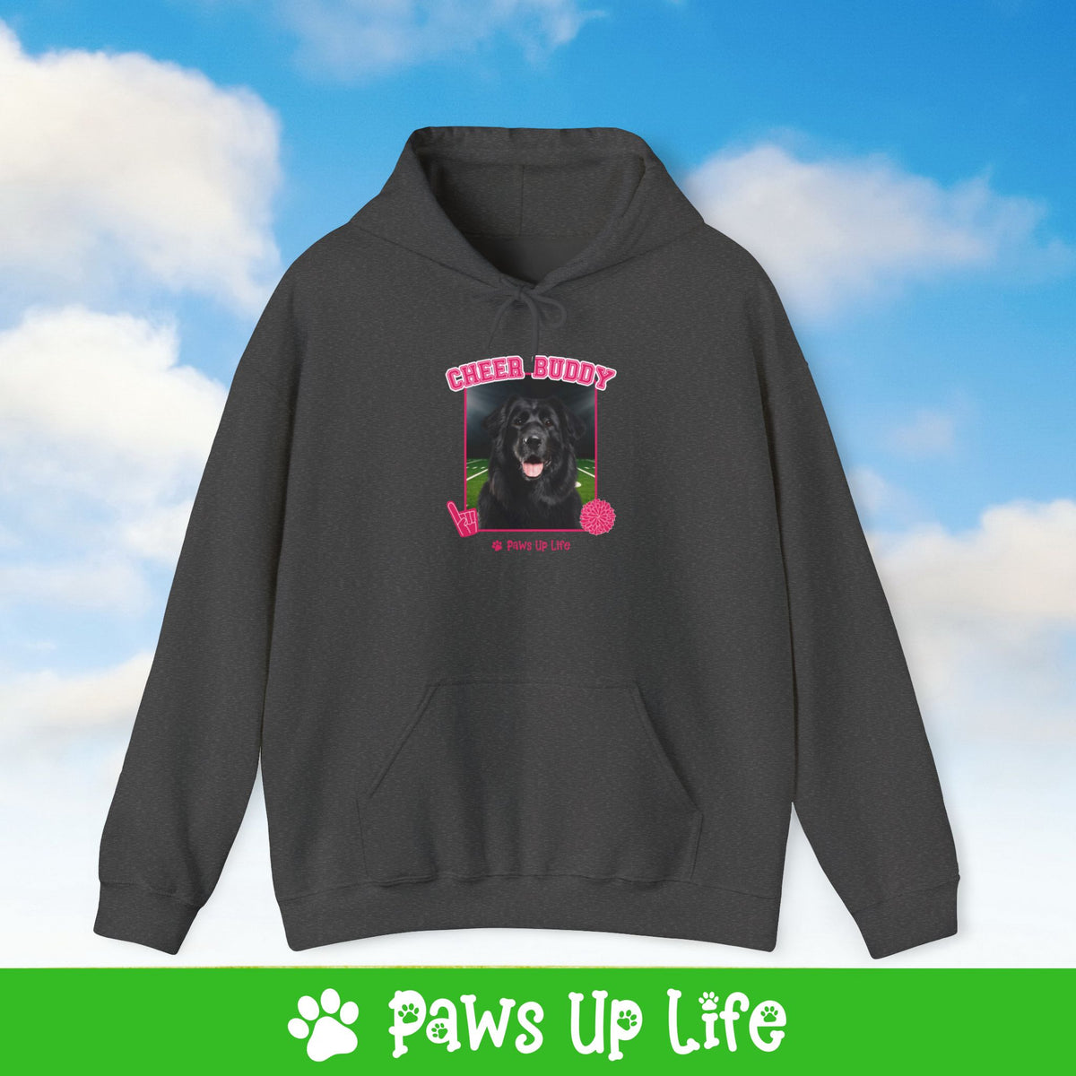 Great Pyrenes Football Cheer Buddy Cheerleading Dog Unisex Hoodie Hooded Sweatshirt Classic Comfy Cotton | Paws Up Life, LLC