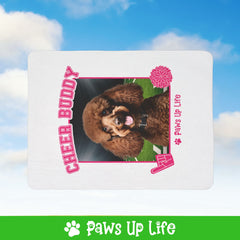 Brown Poodle Football Cheer Buddy Cheerleading Dog Fleece Sherpa Blanket - Perfect for Snuggling and Cozy Napping | Paws Up Life, LLC