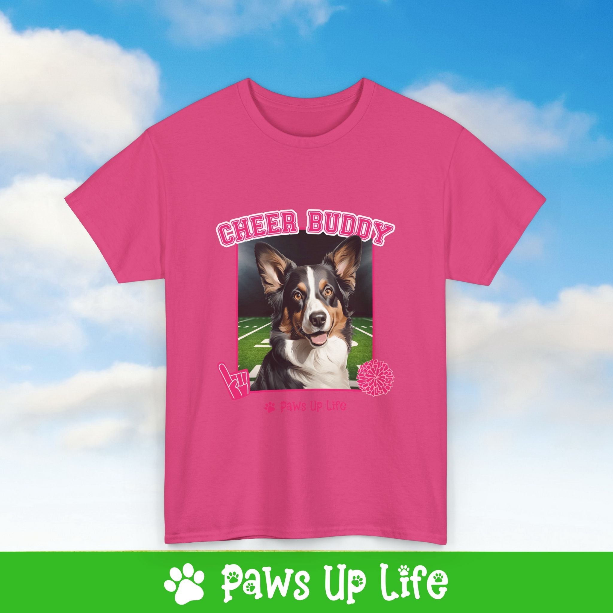 Cardigan Welsh Corgi Football Cheer Buddy Cheerleading Dog Tee, Shirt, Unisex Pet Lover Gift, Dog Mom Dad Tshirt, Animal Rescue Advocate, Cute Puppy Graphic Top Classic Collar | Paws Up Life, LLC