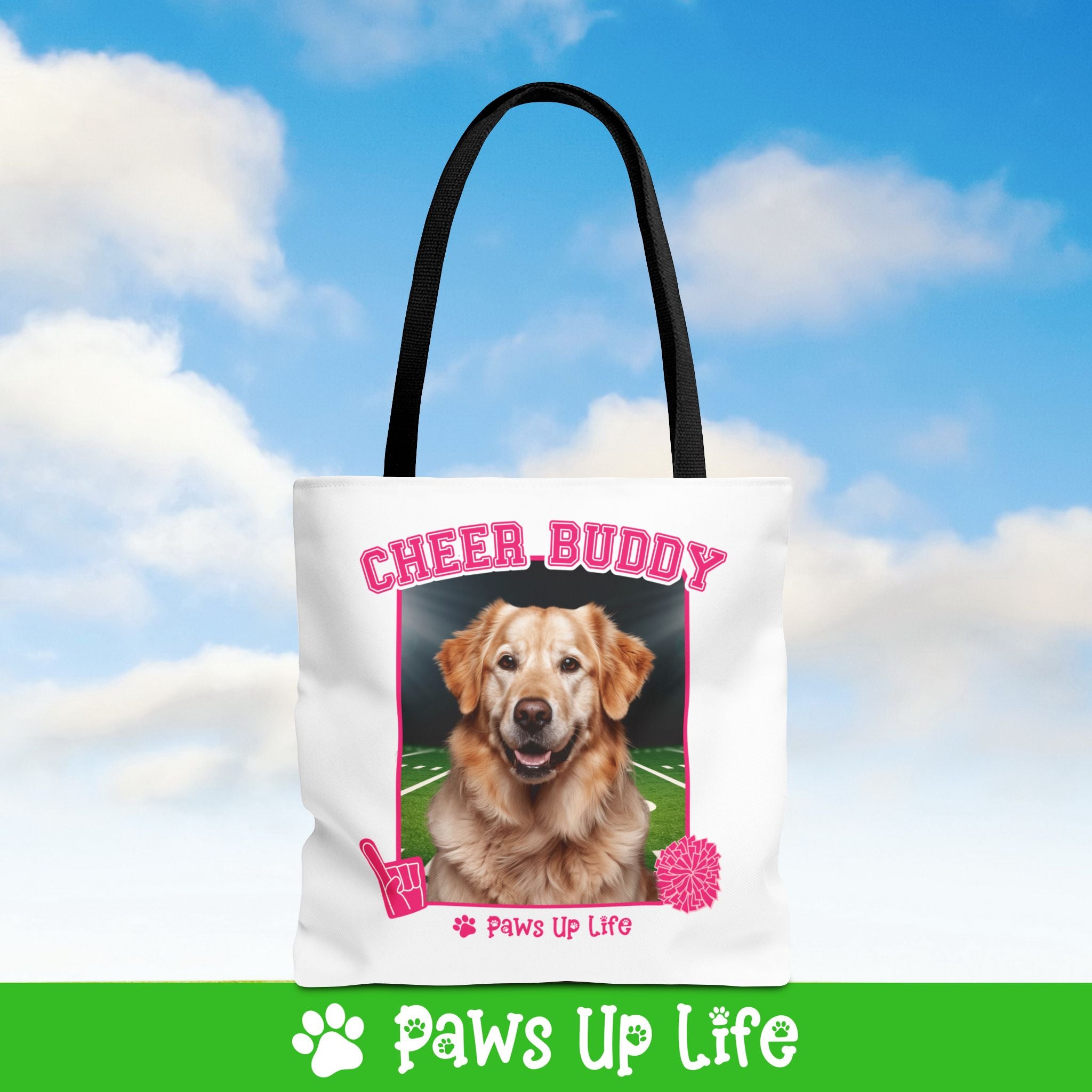 Golden Retriever Football Cheer Buddy Tote Bag - Choose from 3 Sizes | Paws Up Life, LLC