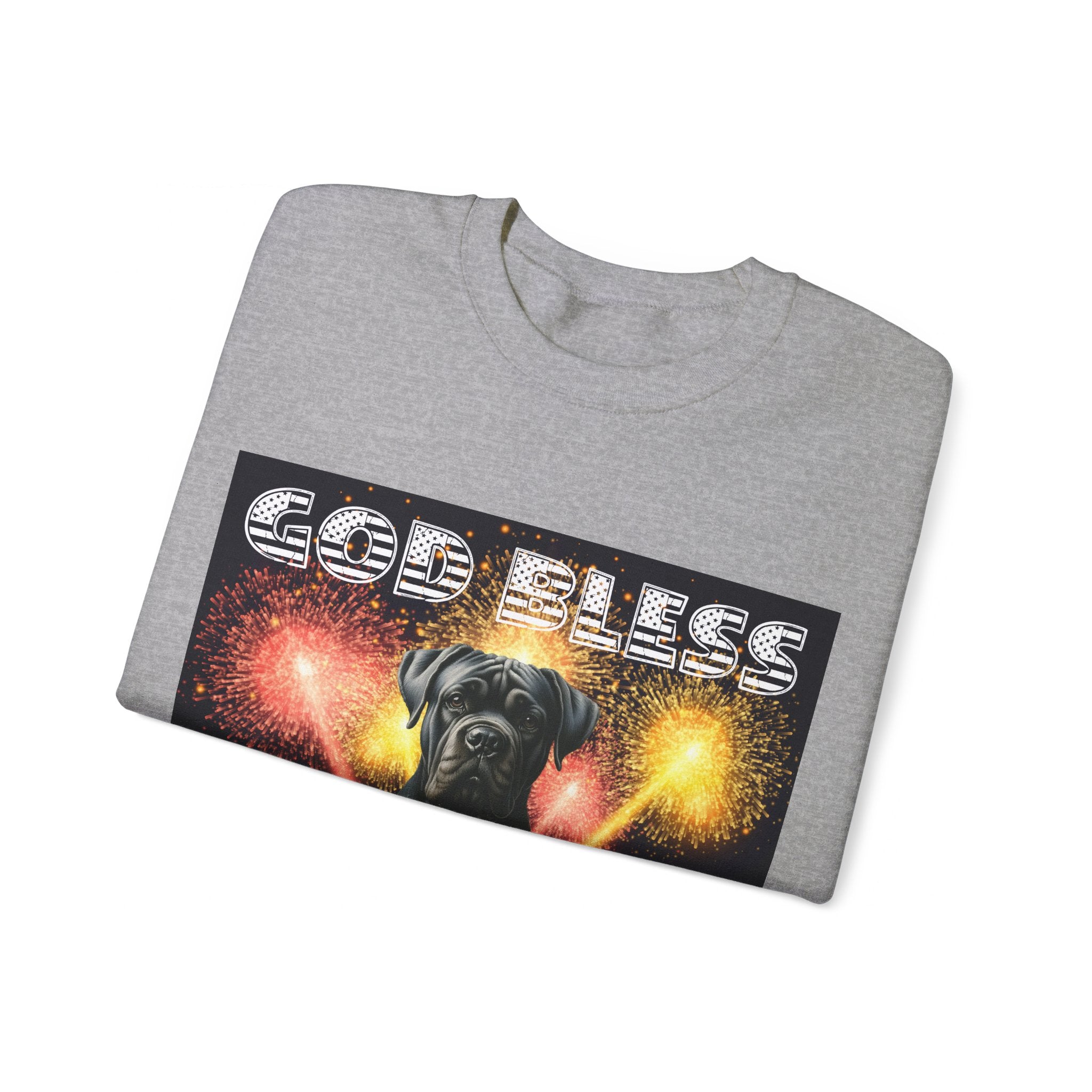 God Bless Cane Corso Patriotic Unisex Sweatshirt Heavy Blend™ Crewneck | Paws Up Life, LLC