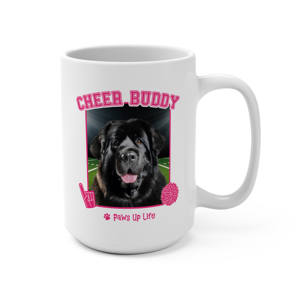 Newfoundland Football Cheer Buddy Cheerleading Dog 15oz Large Coffee Mug Ceramic Drinkware Tea Washable | Paws Up Life, LLC